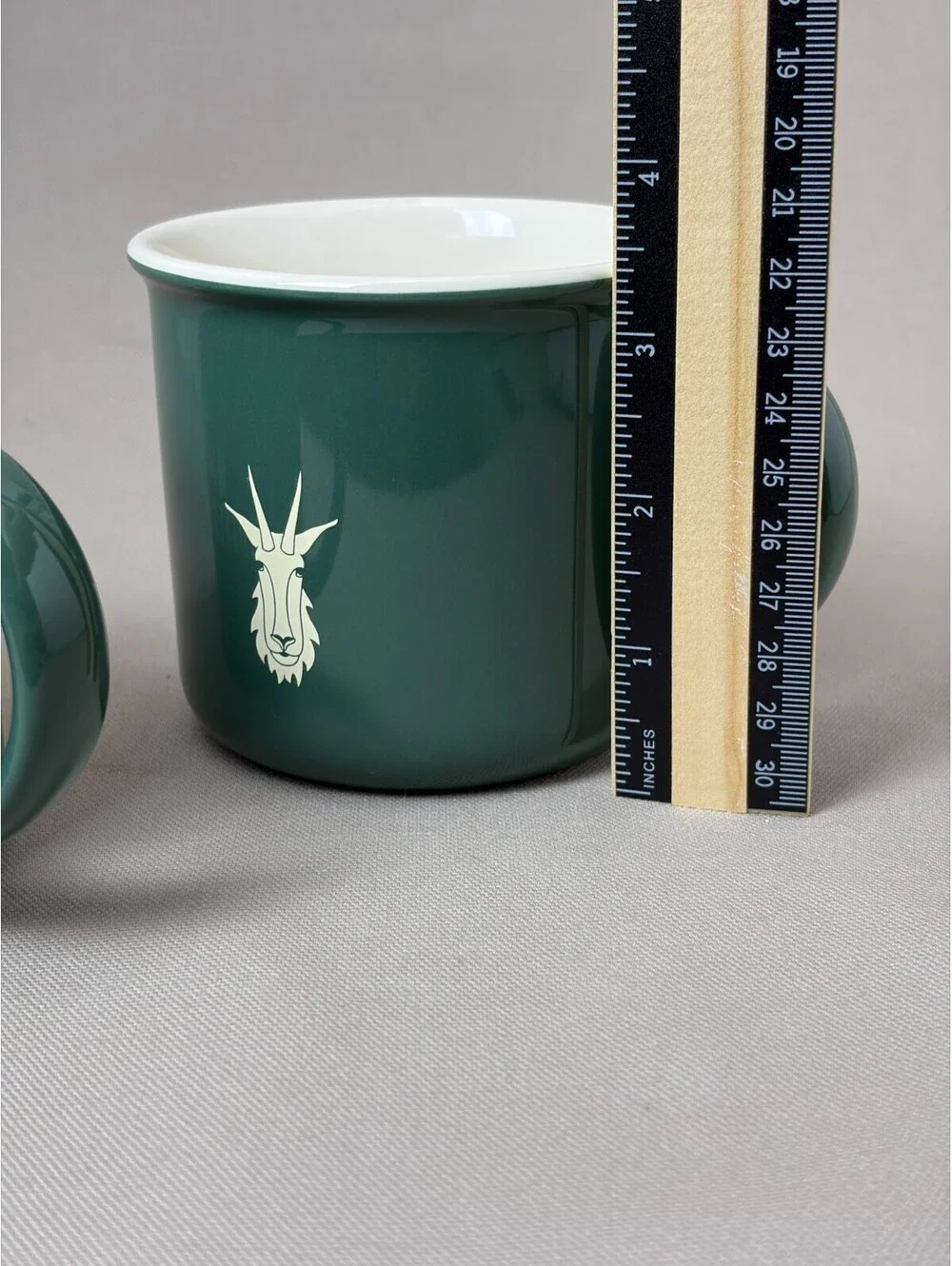 Montana Coffee Traders Campfire Mugs Set of 2 Forest Green Mountain Goat Cup
